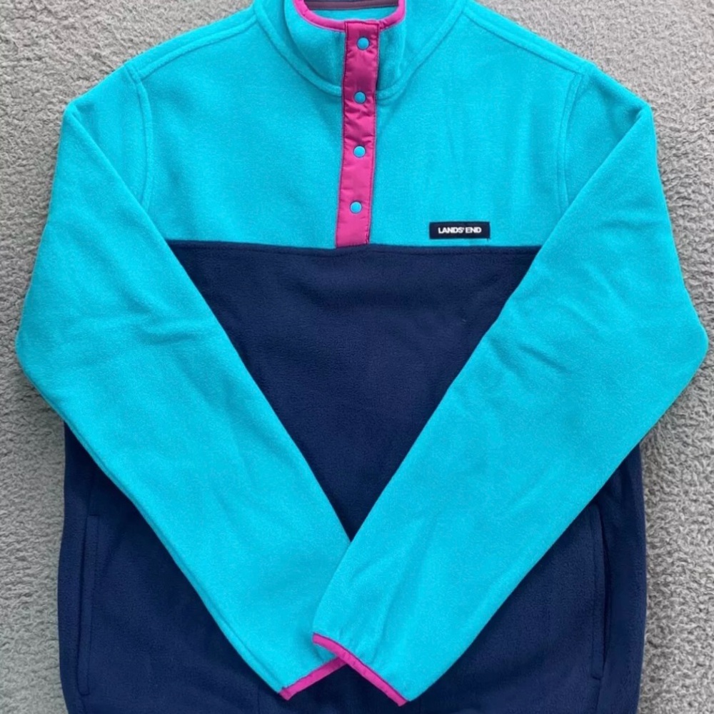WOMENS Lands' End Heritage Fleece Pullover Size M (10-12)